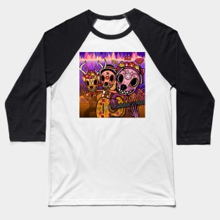 Audio's Amigos Day of the Dead Artwork Baseball T-Shirt